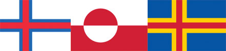 Flaggor Färöarna, Grönland och Åland