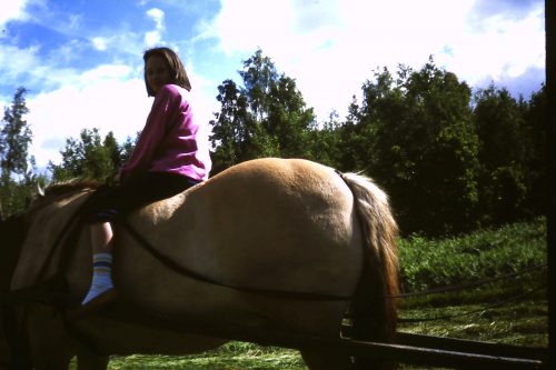 Jag på en häst sommaren 87