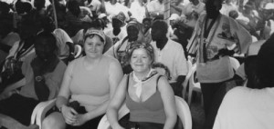 Jag och Anne-Lie på valmöte i Ghana