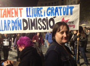 Demonstration för abort i Barcelona