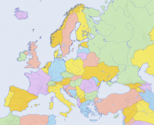 Europas länder - politisk karta