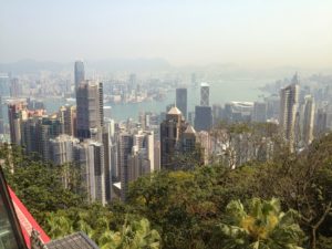 Utsikt från Victoria Peak i Hongkong